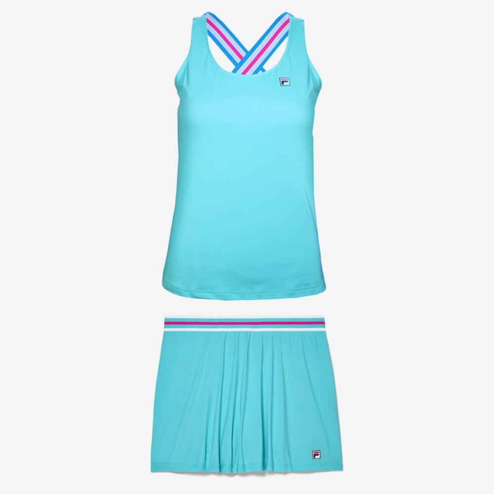 Fila Tie Breaker Tennis Skirt and Tank Top Set in Radiant Blue Size Small